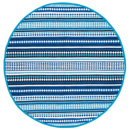 Safavieh 6 x 6 ft. Montauk Bohemian Hand Woven Round Rug; Blue & Ivory MTK451M-6R